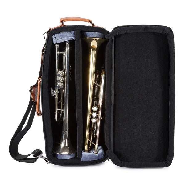 GARD Gig Bag 4-ECSK Elite Double Trompete Gig Bag Synthetic mit Leder Besatz