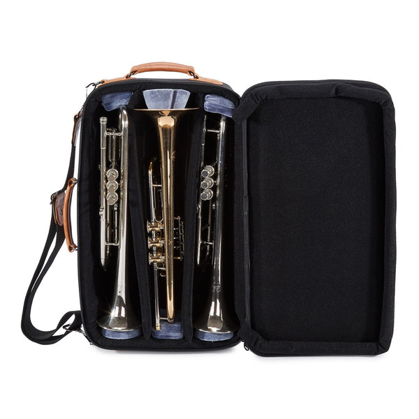 GARD Gig Bag 5-ECSK Elite Triple Trompete Gig Bag Synthetic mit Leder Besatz